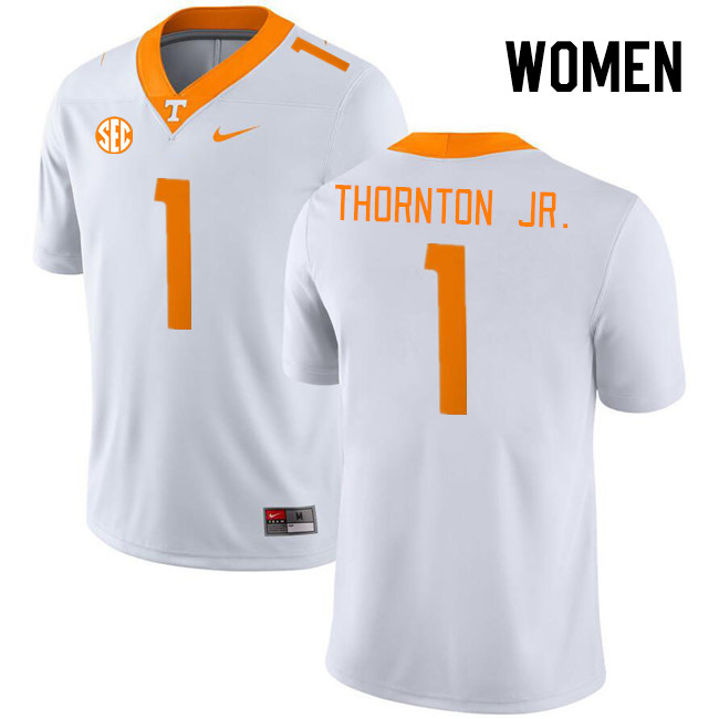 Women #1 Dont'e Thornton Jr. Tennessee Volunteers College Football Jerseys Stitched Sale-White